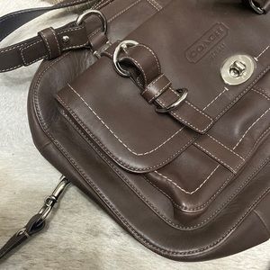 Brown leather COACH bag